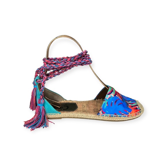 Circus by Sam Edelman Lenora Ankle Wrap Espadrille Sandals Colorful Palm 8.5 - Picture 3 of 10